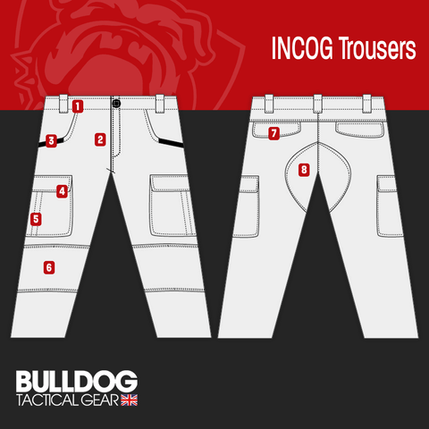 Bulldog Incog Tactical Trouses Line Drawing