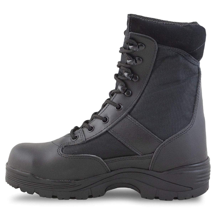 MIL-TEC STEEL TOE SAFETY BOOTS | Lightweight Leather Work Boots, Black ...
