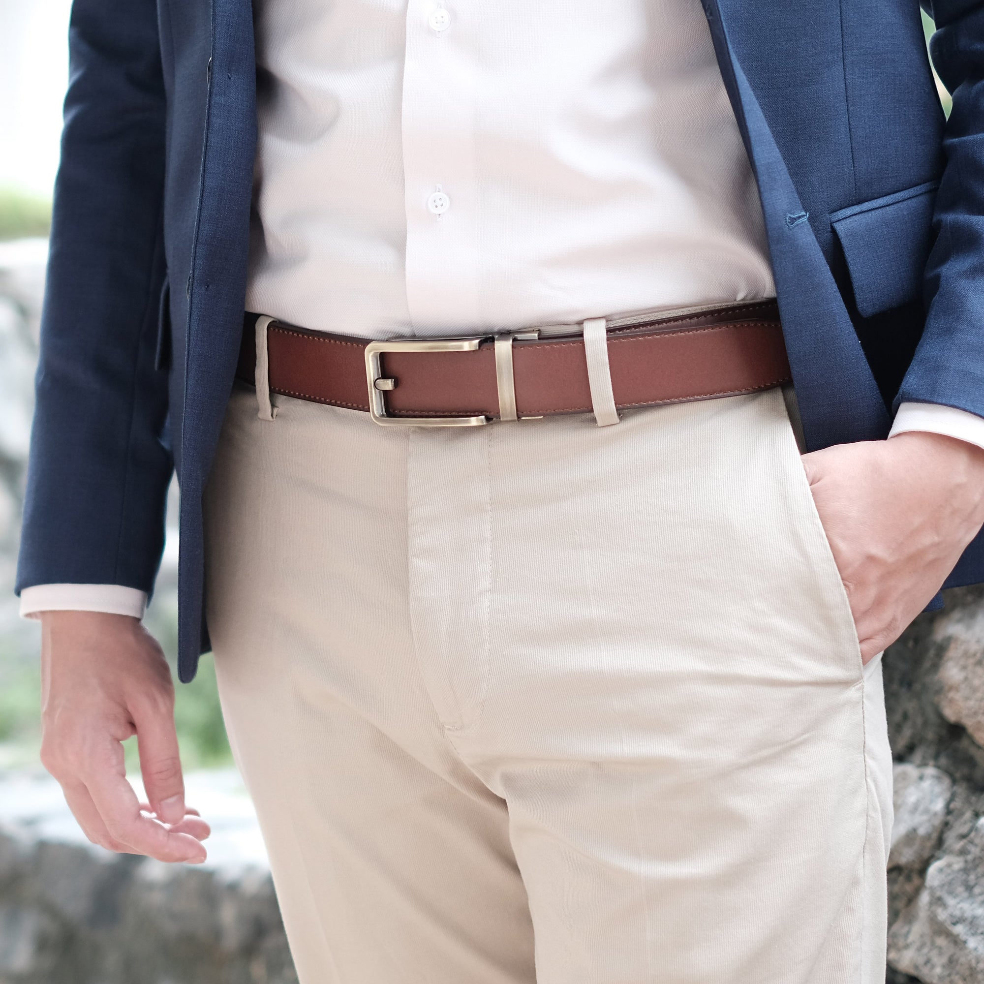 brown belt gold buckle mens