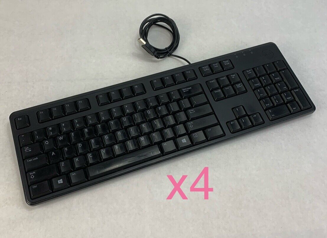 Dell KB212-B Wired USB Keyboard (Lot of 4)