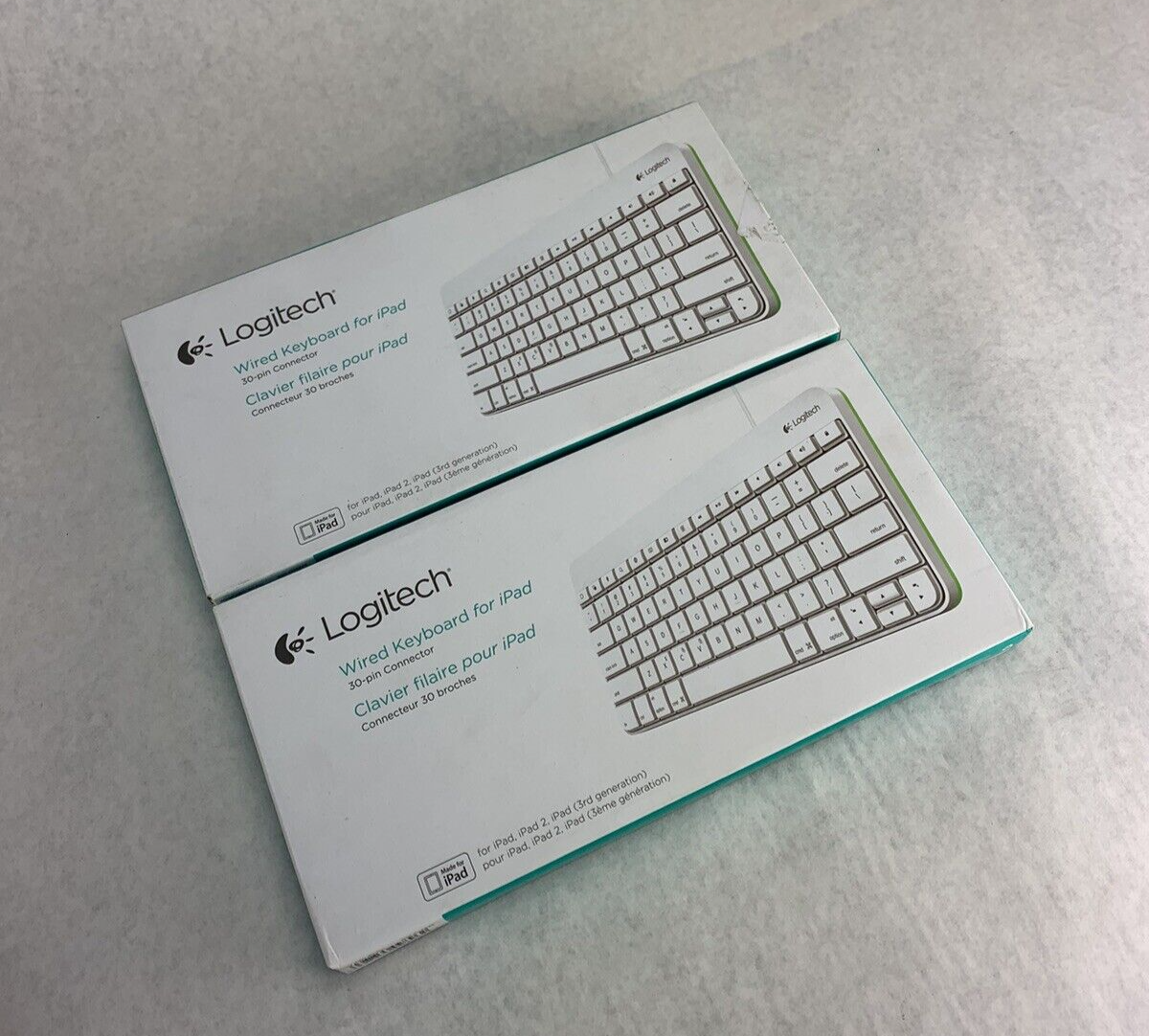 Lot of 2 Logitech Wired Keyboard for iPad
