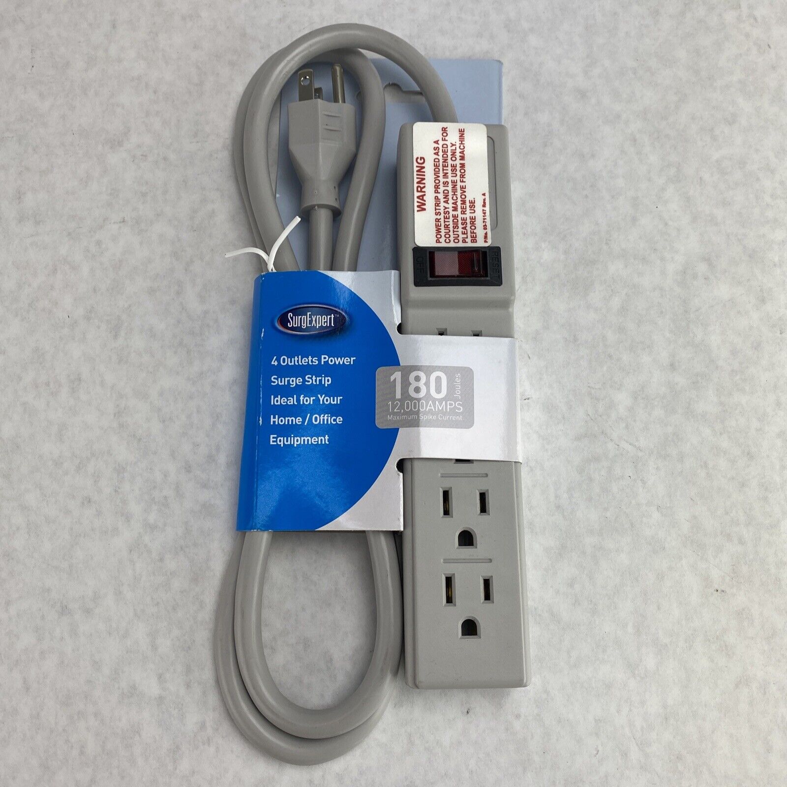SurgExpert S9P402A6 4 Outlet 180J Surge Protector 3ft Power Strip (Lot of 2)