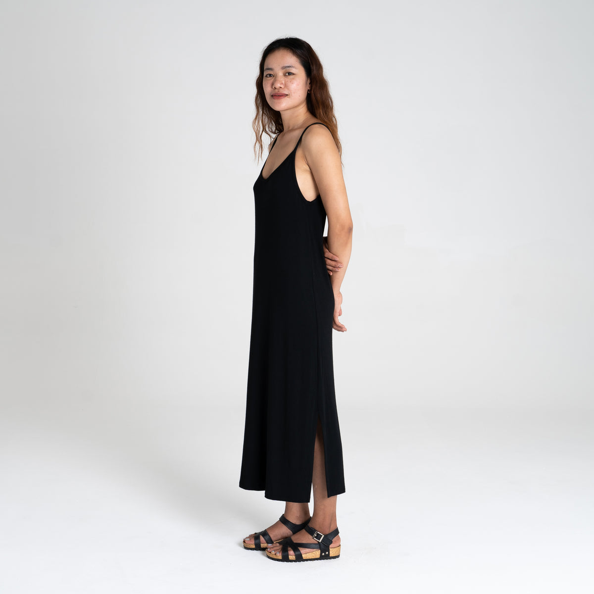 Dorsu | Singlet Dress Black | Ethical Fashion | Front
