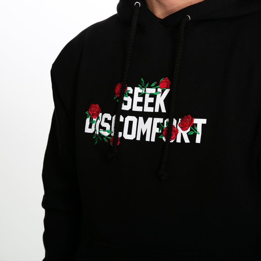 seek discomfort grey pullover hoodie