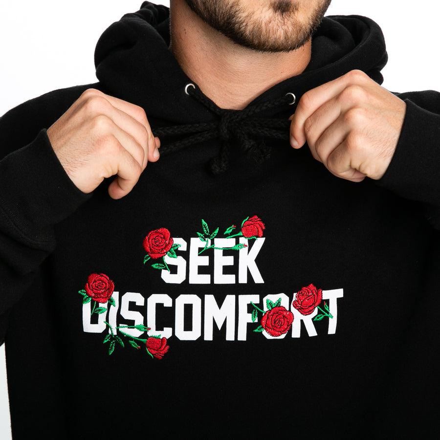 seek discomfort grey pullover hoodie