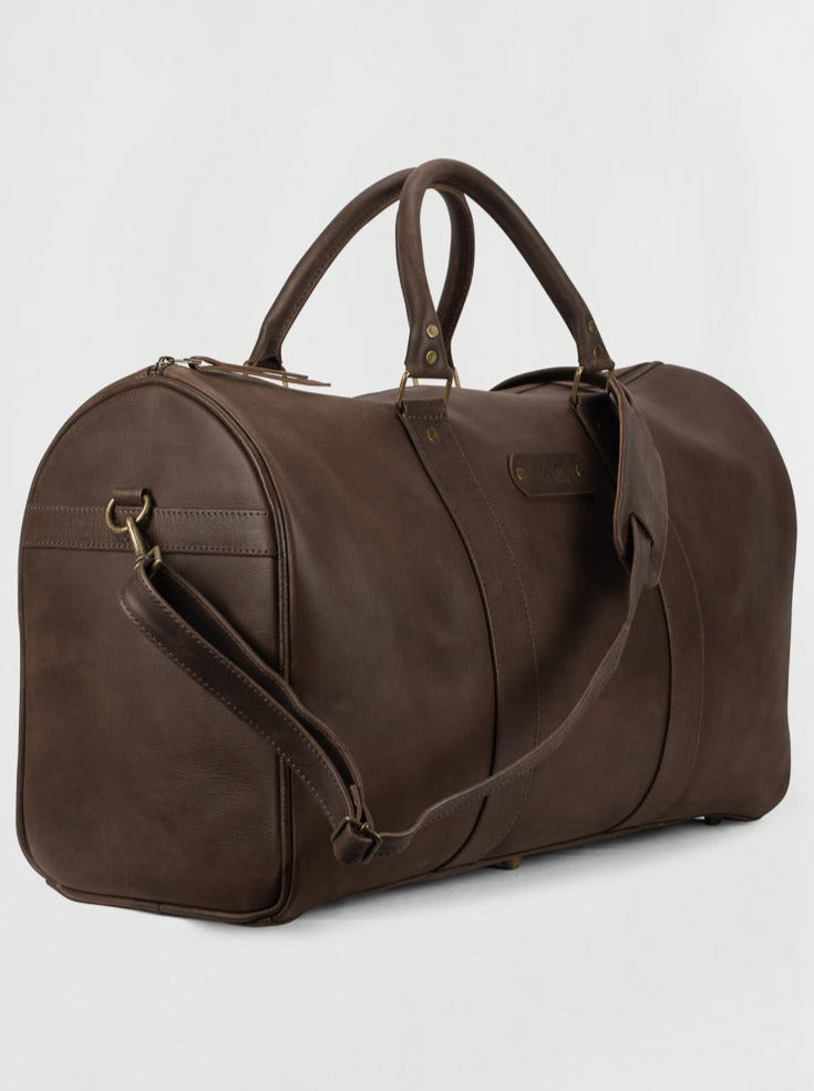 Weekender Leather Bag in Dark Brown – Remu Apparel