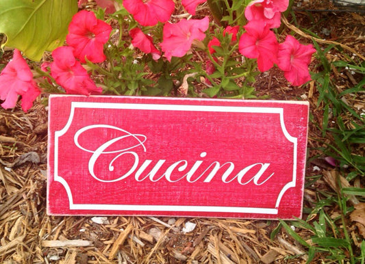 Cucina Italian Wood Kitchen Eat Cook Sign – Designs by Prim