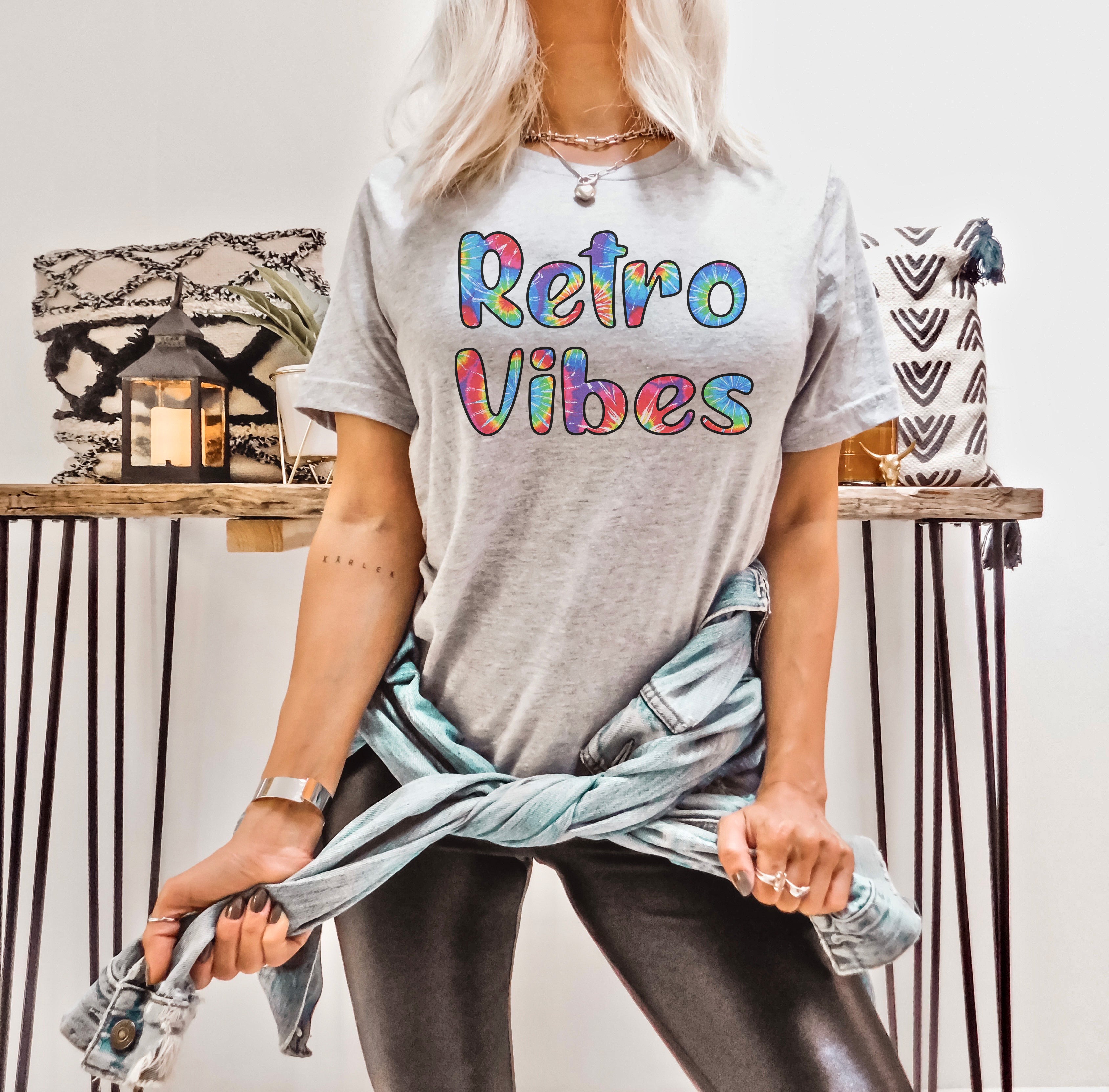 Groovy Tie Dye Soft Unisex T Shirt Good Vibes Be Happy Smile