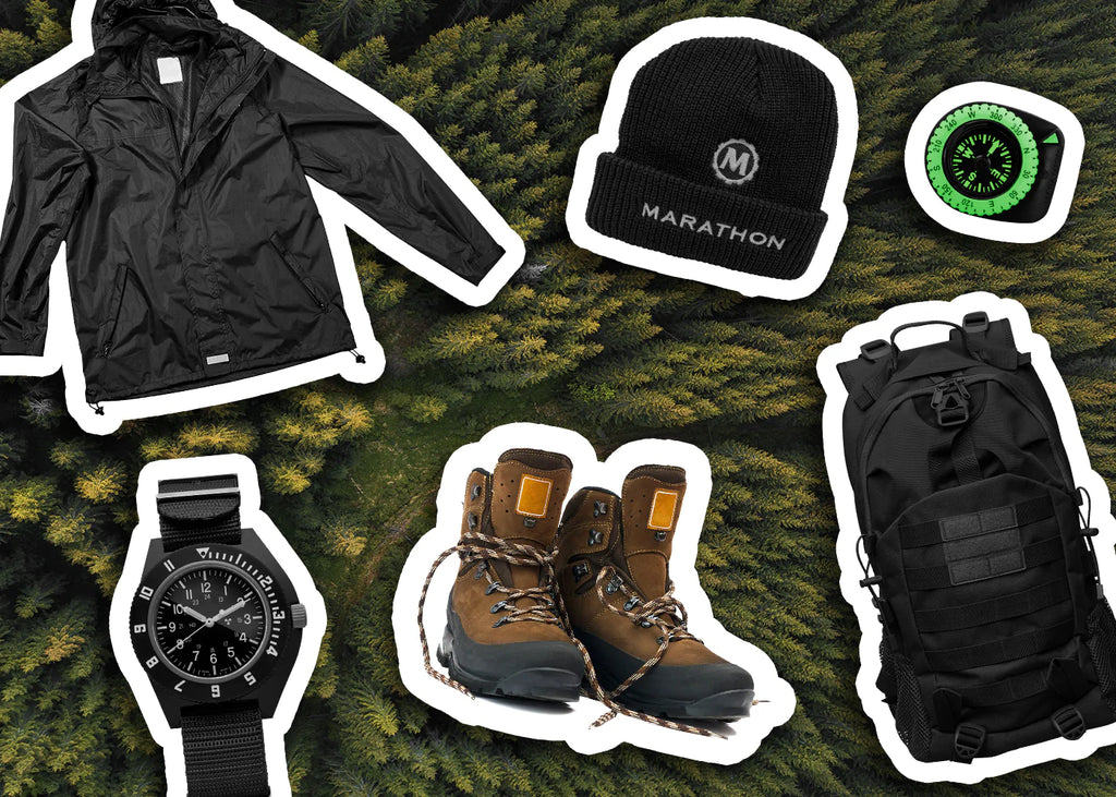 Rucking gear collage.