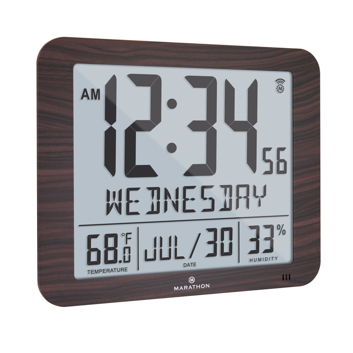 Slim Atomic Full Calendar Clock - Marathon Company – Watch North America