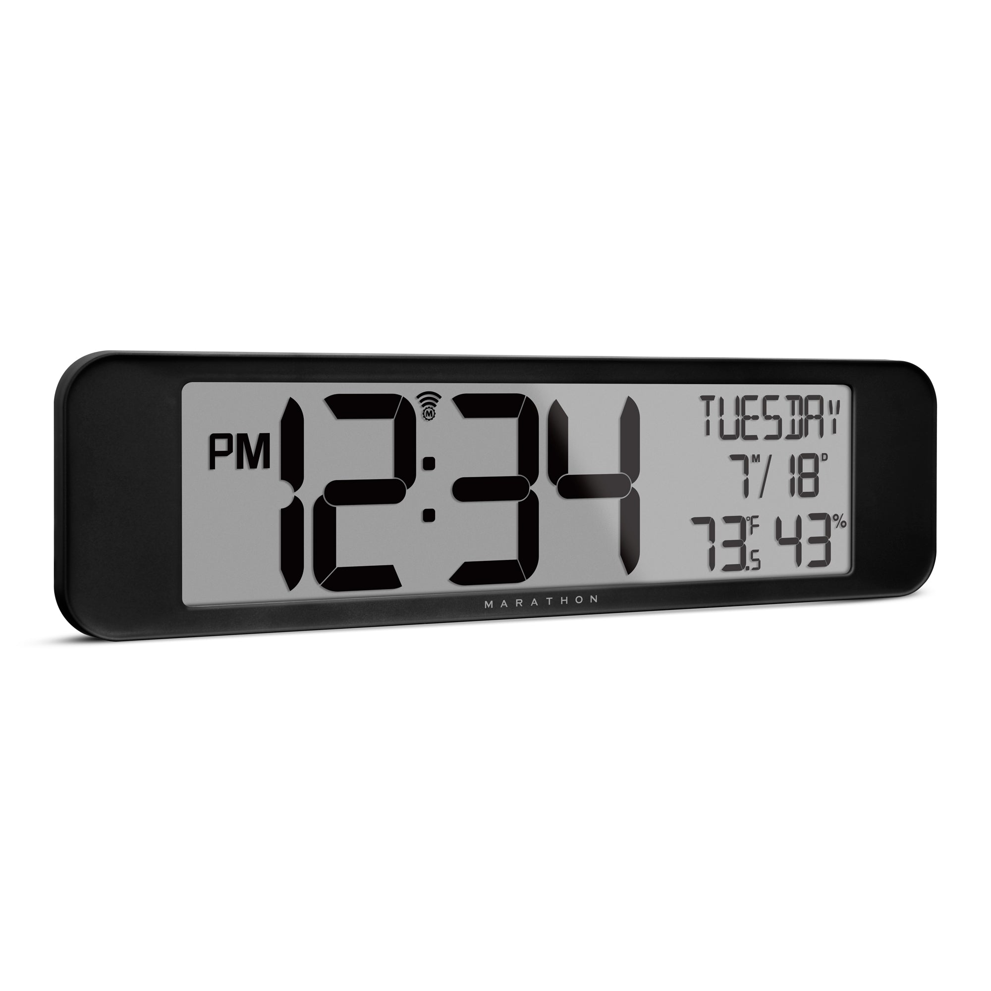 Self-Setting Digital Wall Clock with Auto Backlight – Marathon Watch