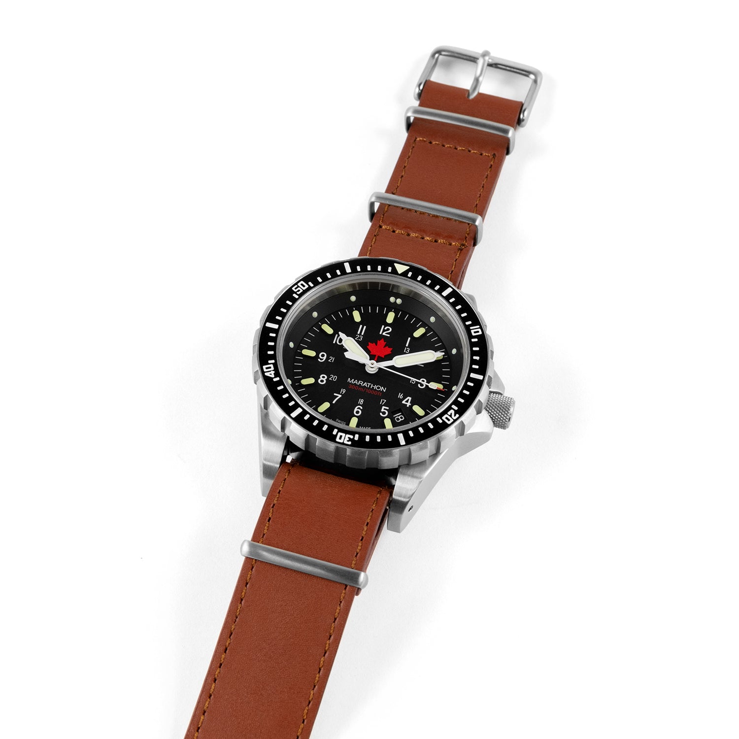 Leather DEFSTAN Strap, Olive Green, 22mm – Marathon Watch