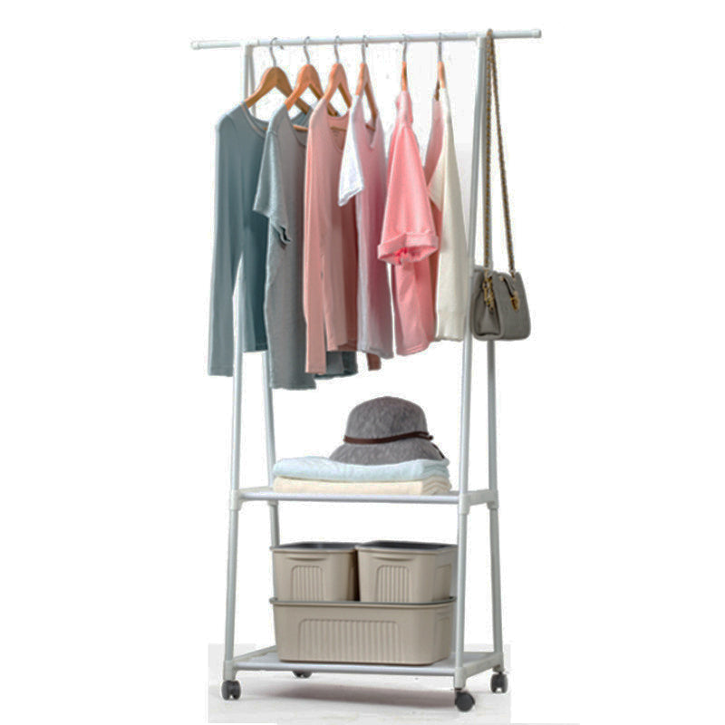 Removable Bedroom Hanging Clothes Rack With Wheels Floor Standing Coat Rack Multi Function Modern Triangle Coat Wardrobe Hanger