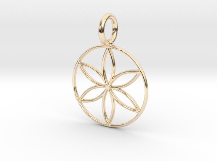 Small Flower Pendant jewelry Gold 3D print model