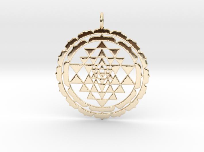 golden shri yantra pendant