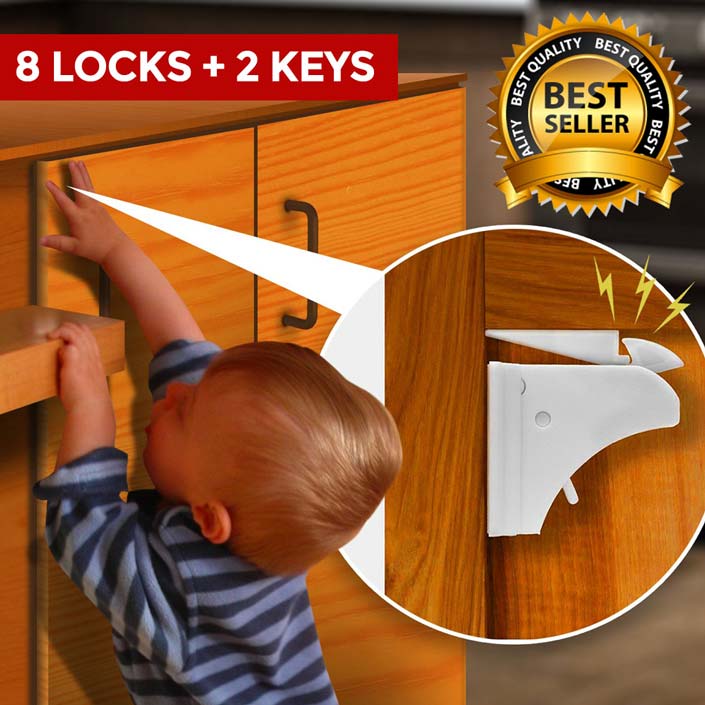 Simplysafe Child Proofing Magnetic Cabinet Locks Kit 8 Locks 2