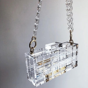 clear acrylic clutch