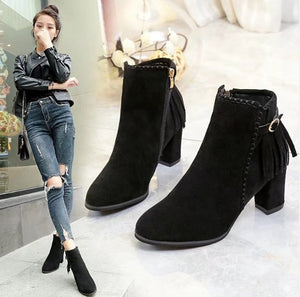 Womens Short Booties Ankle Boots Winter 