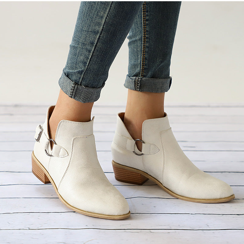 ladies chunky ankle boots