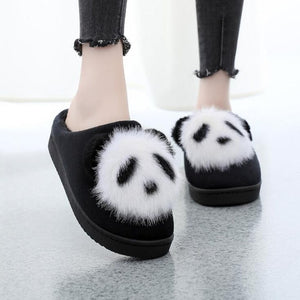 Women S Winter Home Slippers Cartoon Lucky Panda Shoes Non