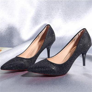 Sparkle Wedding Shoes Bride Pointed Toe 