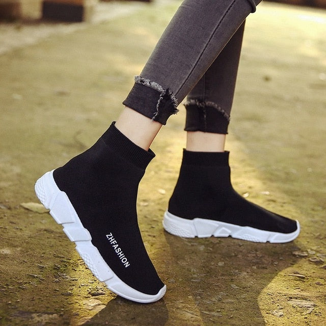 over the knee fabric sneakers