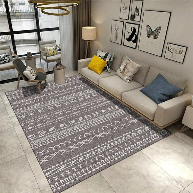 Modern Carpets For Living Room Nordic Ins Geometric Bedroom Rug Soft Anti Skid Large Carpets And Area Rug Floor Kitchen Door Mat