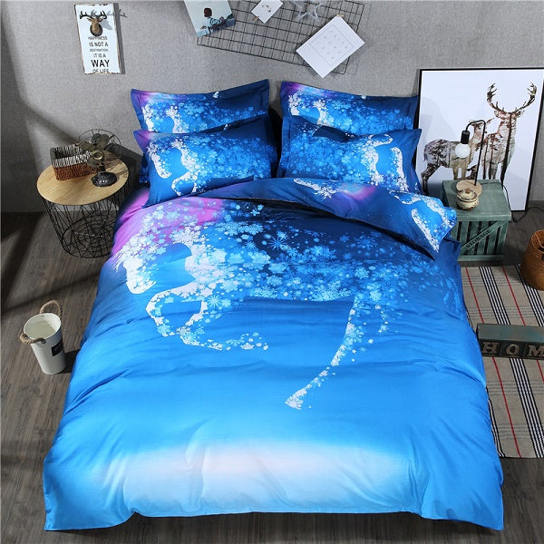 3d Horse Unicorn Design Duvet Bedding Set Bargain Bananas