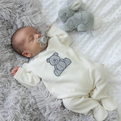 baby teddy bear sleepsuit