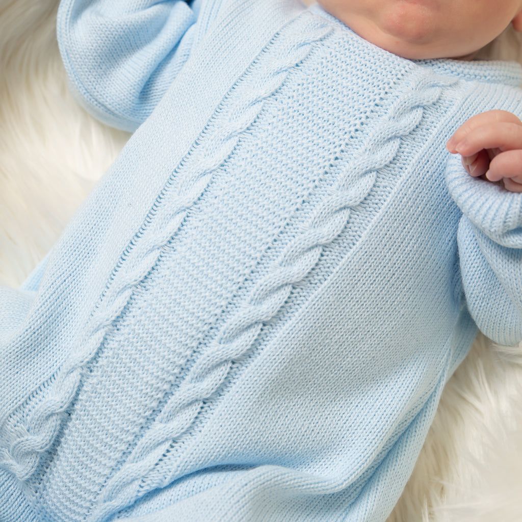 Adorable Blue Cable Knitted Onesie Millie & Ralph Millie & Ralph