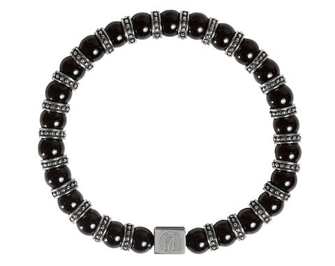 Men's Black Onyx Bracelet - stones for power, protections and strength