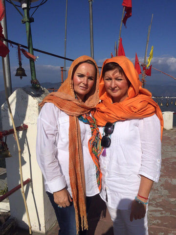 Tahnee and her twin sister, Lisa visiting a holy temple in India