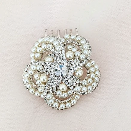 Pearl Flower Hair Comb