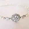 Swarovski Bridal Headband Pearl and Crystal with Flower and Leaves
