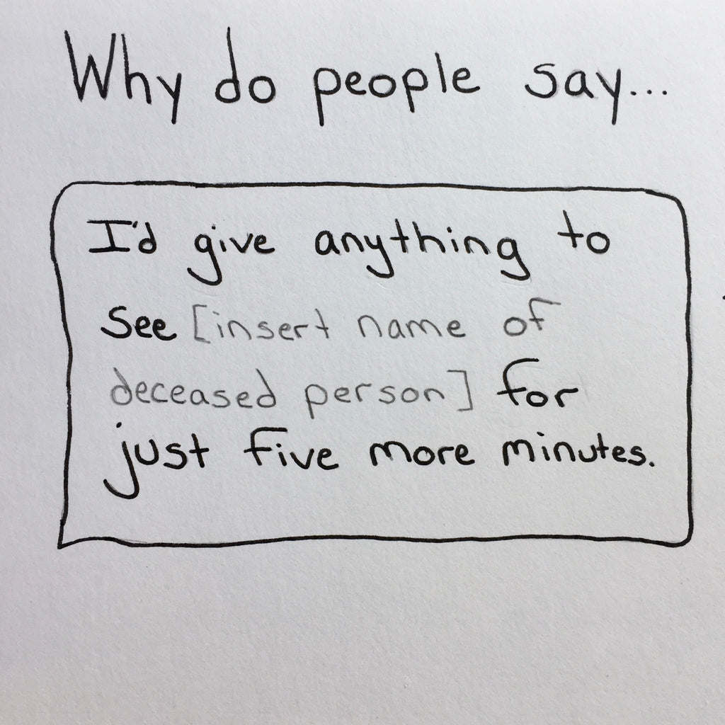 Why Do People Say...I'd give anything to see (insert name of deceased person) for just five more minutes...