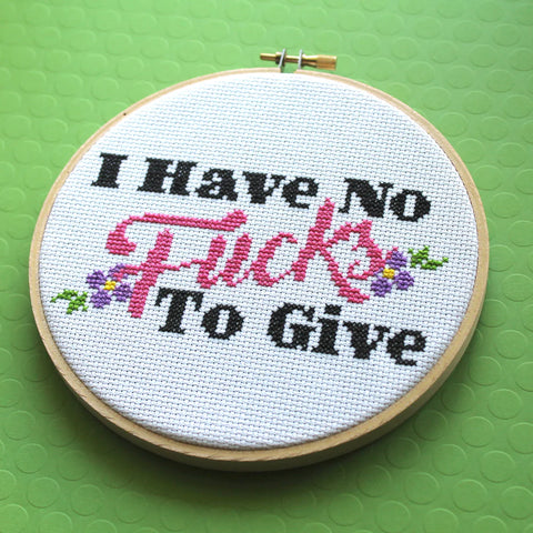 No fucks to give cross stitch kit