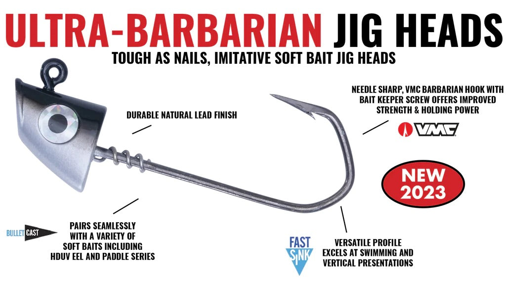 Hogy Lures Ultra Barbarian Jig Head Technical Information