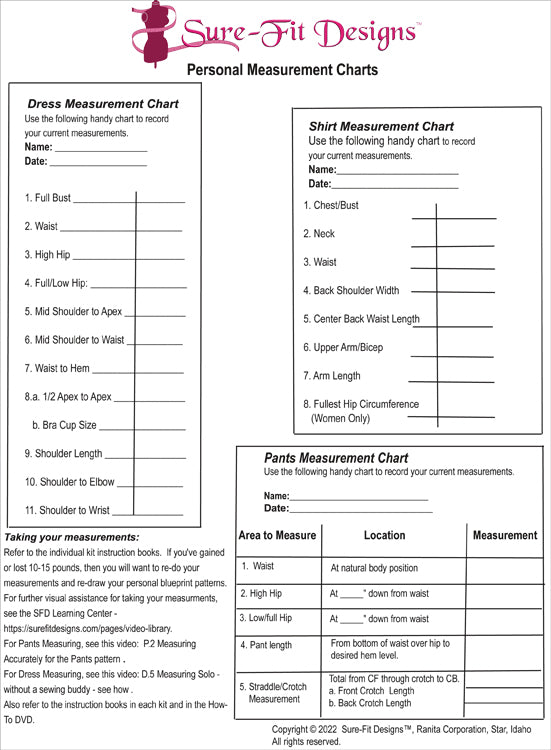 Buy PRINTABLE Women's Body Measurement Sheet / Fashion Designer Template /  Sewing Measurement Sheet / PDF & JPG Online in India 