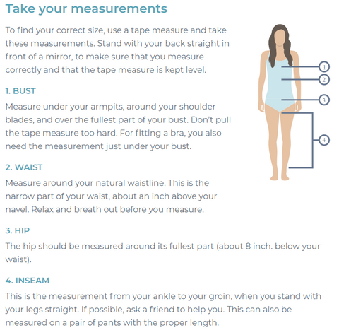 Women how to take measurements