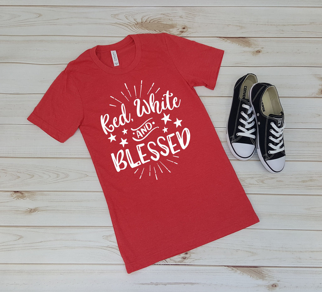 red white and blessed t shirt