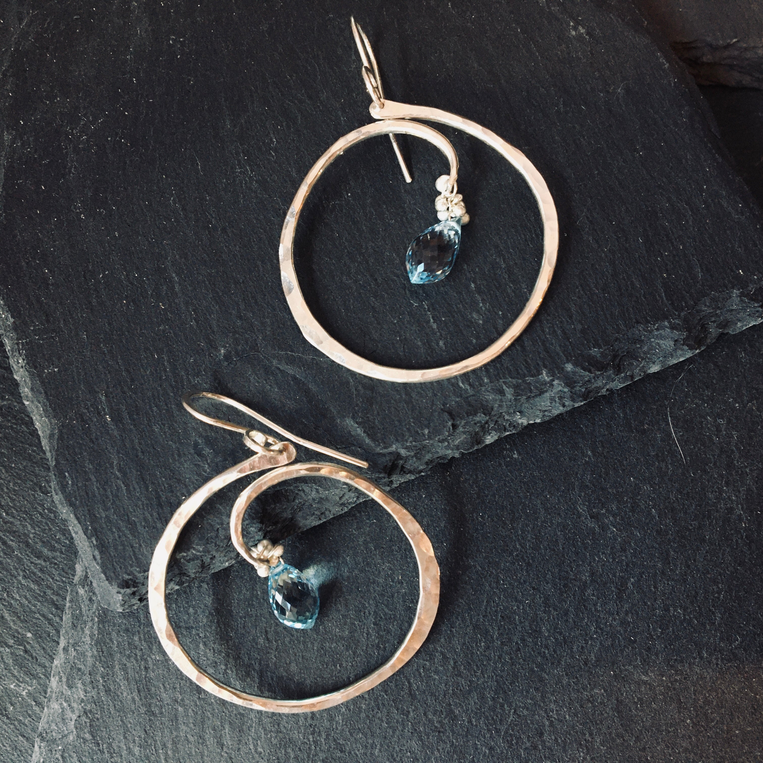 Circle of Life Earrings with Topaz - SS