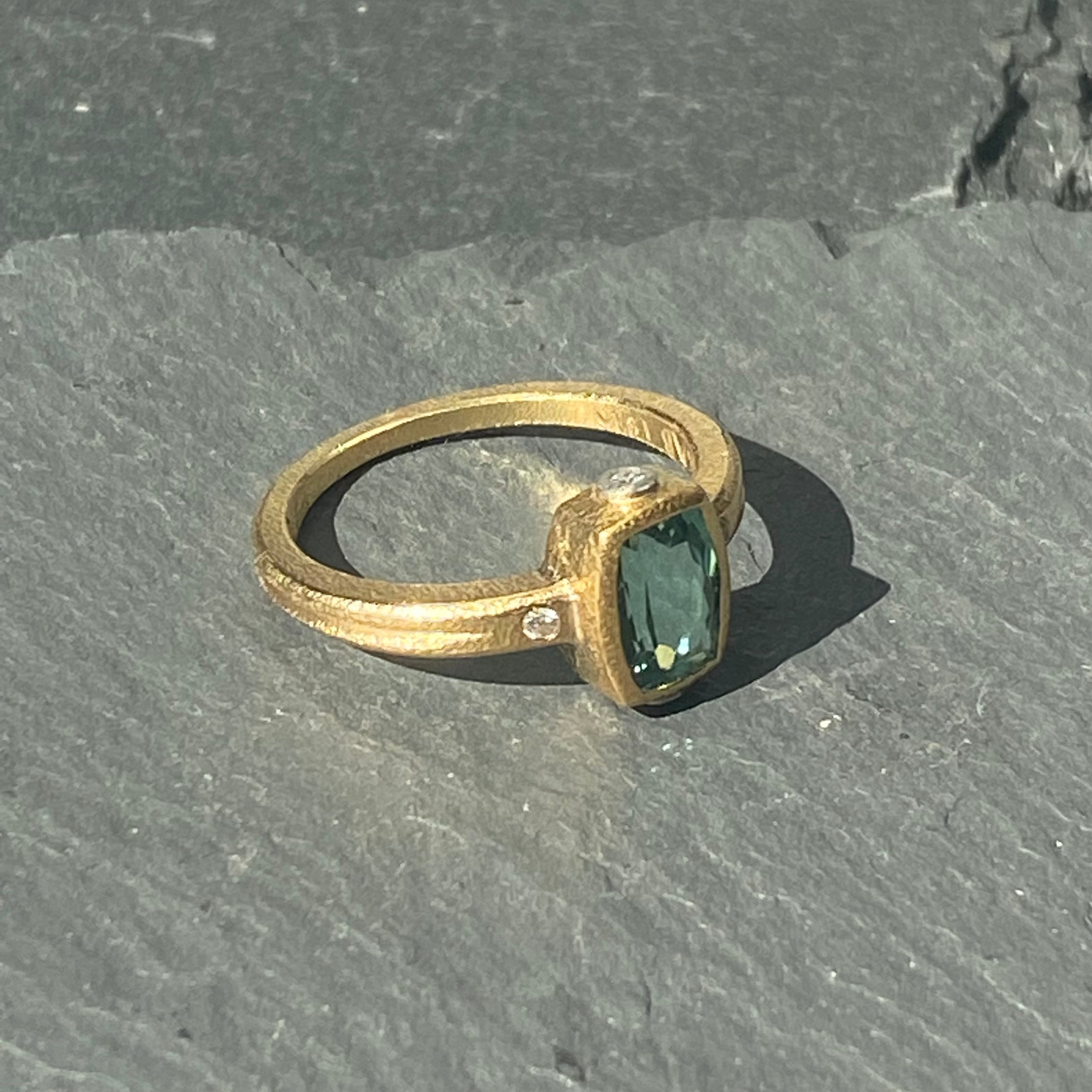 Tourmaline and Diamond Ring