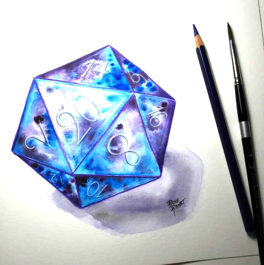 D20 Watercolor Painting