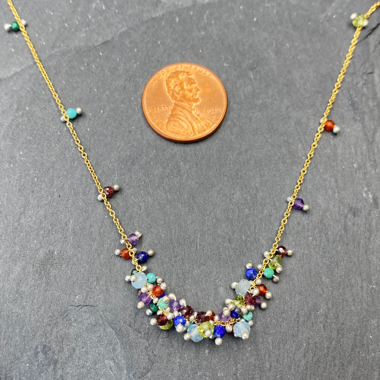 Colorful Clustered Wisteria Necklace