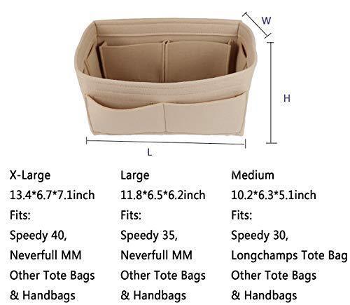 Felt Fabric Purse Handbag Organizer Bag Lmieson Multi Pocket Insert Bag Fit Speedy Neverfull