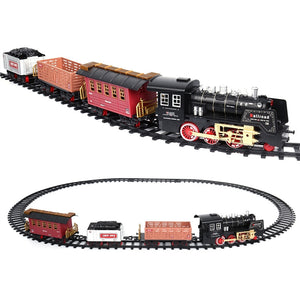 classic train set with smoke