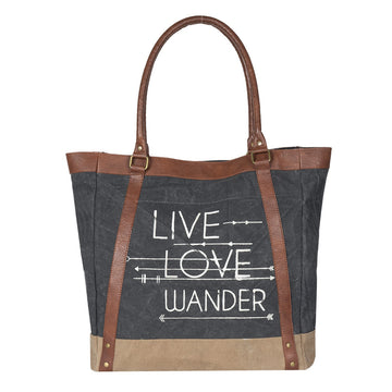 Live Love Wander Canvas Tote