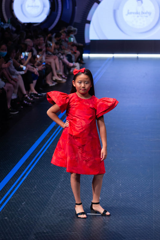 Little Lady In Red Angel Dress
