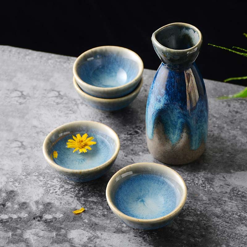 Japanese Handcrafted Goldfish Ceramic Sake Set - MASU