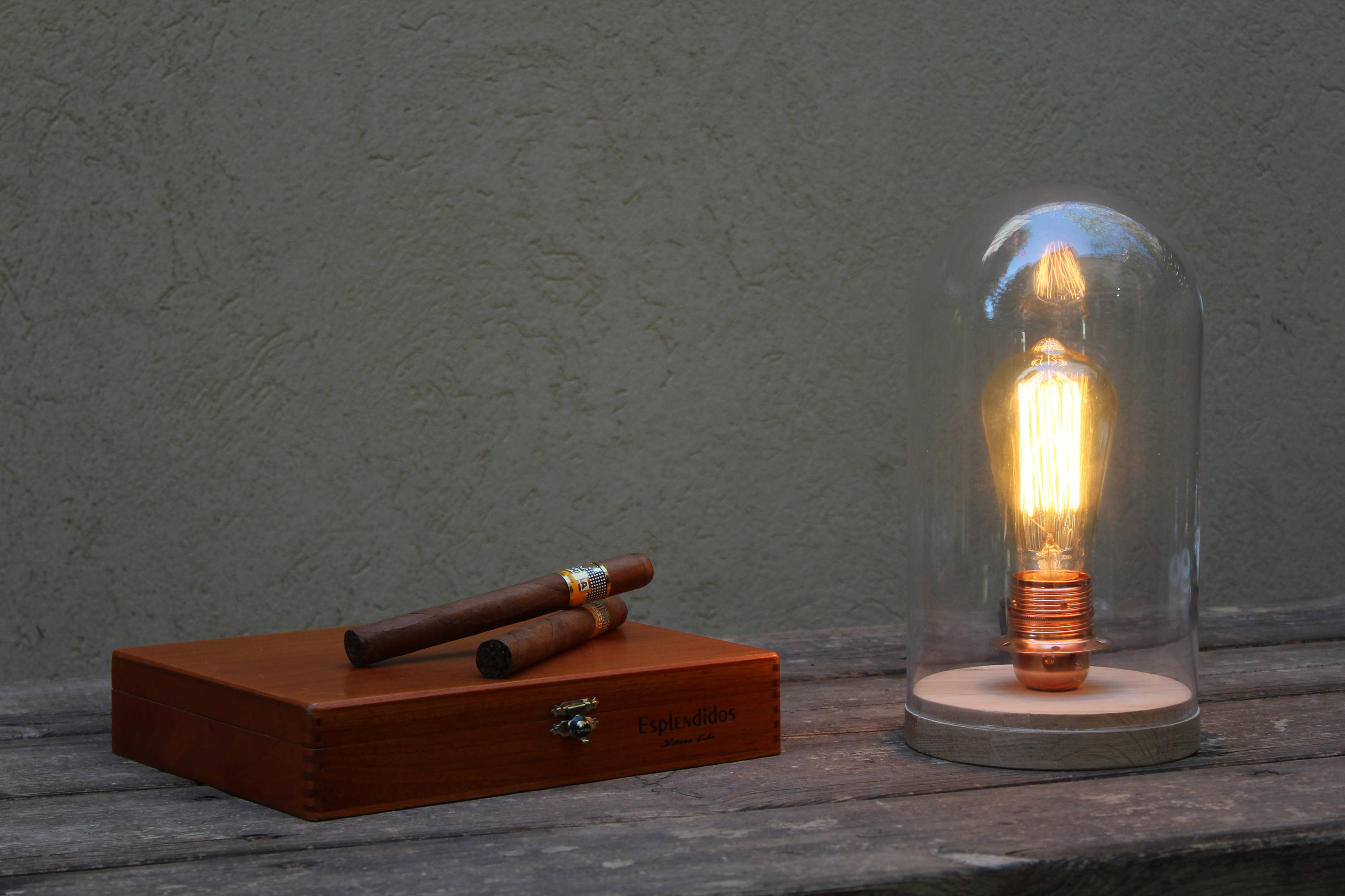 bell jar table lamp